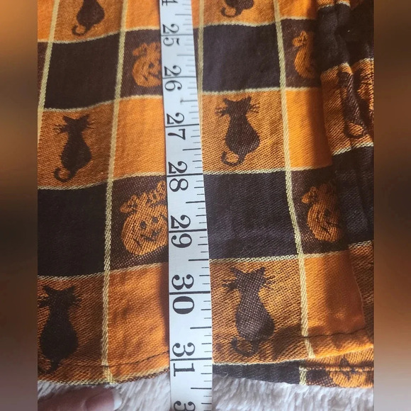 XXL Cat & Pumpkin Unisex Halloween Long Sleeve Button Up - Picture 6 of 6